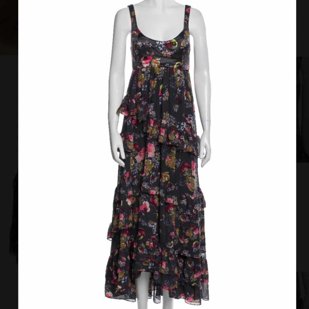 Cinq à Sept Alanis Tired ruffle Silk Dress US6 NWOT